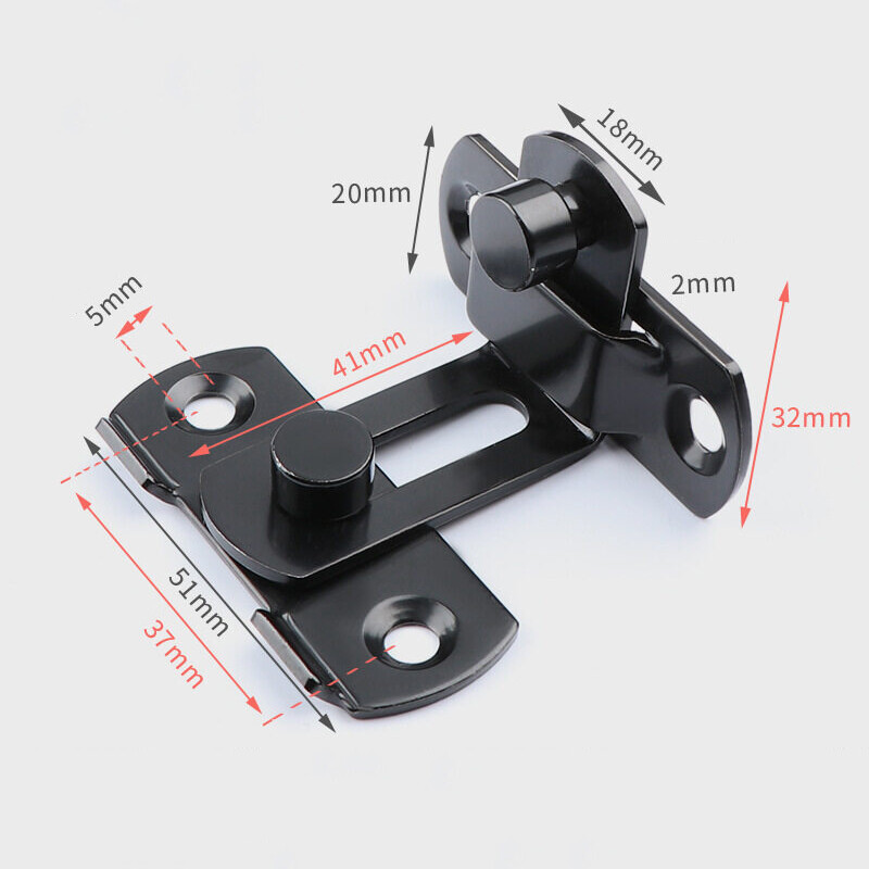 JJT Cửa Lùa Cửa Trượt 90 Độ Chốt Cửa Thép Không Gỉ Khóa Cửa Trượt Cửa Bên Phải Khóa Cửa Và Cửa Sổ Nhà Vệ Sinh Bolt