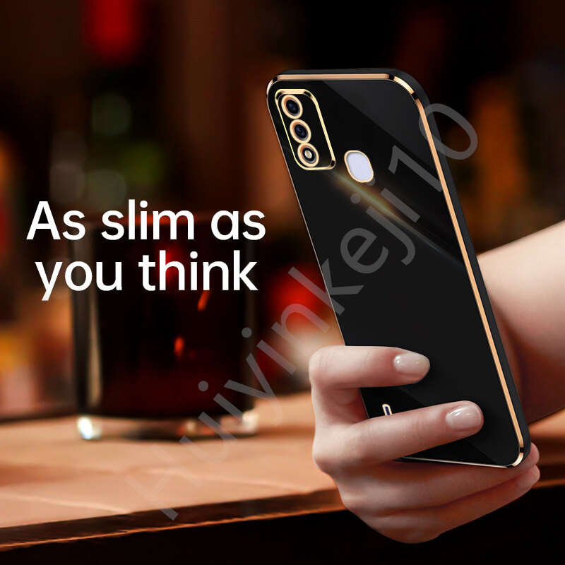 ITEL A48 straight edge electroplating square soft plastic shell color shell mobile phone case