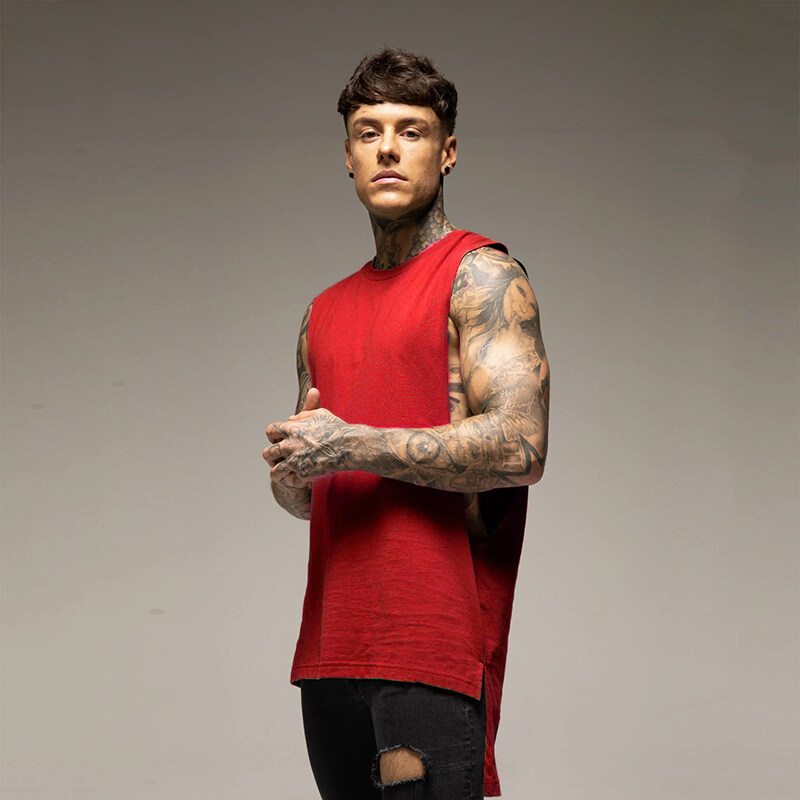 New Men Fitness Clothing Oversized Tank Tops Bodybuilding Gym Vest Fashion Breathable Stringer Undershirt