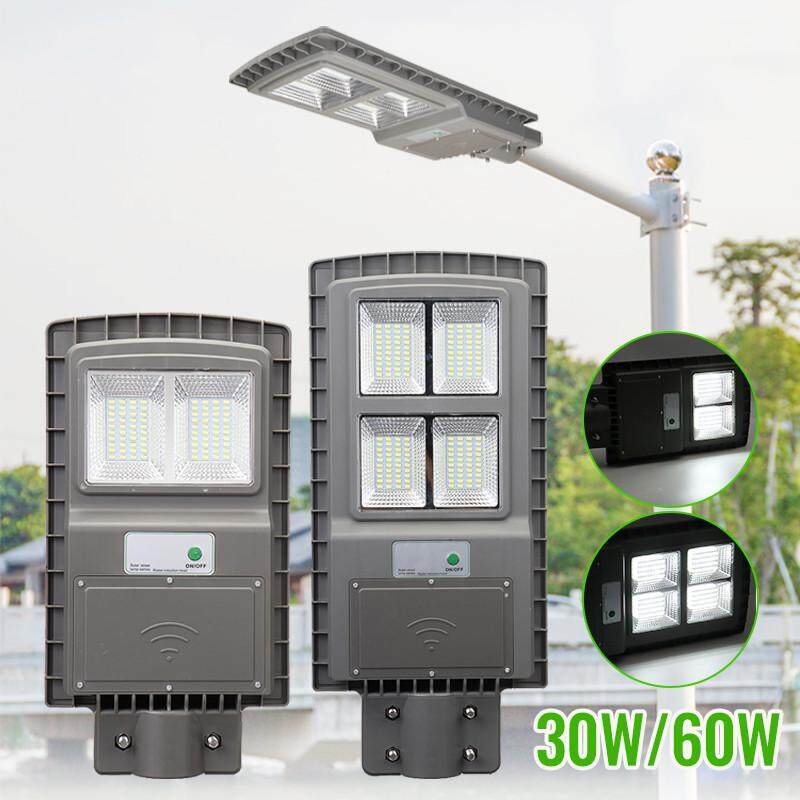 【Free Vận Chuyển + Đèn Flash Deal】30W 60 W ĐÈN LED Năng lượng mặt trời Tường Đèn Bộ CẢM BIẾN Chuyển Động Cảm Biến Ngoài Trời Đèn Sân Vườn