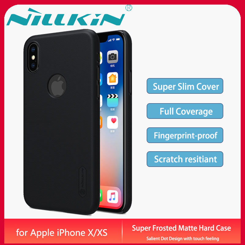 Original Nillkin for Apple iPhone X/XS Case Super Frosted Shield Hardcase Matte Back Cover Casing