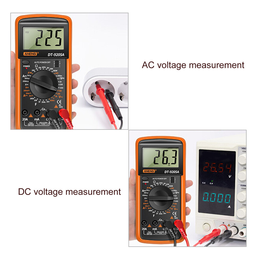 9205A Digital Multimeter Handheld High Precision Multimeter Electrician Test DC Voltage Ammeter Electrician Tool