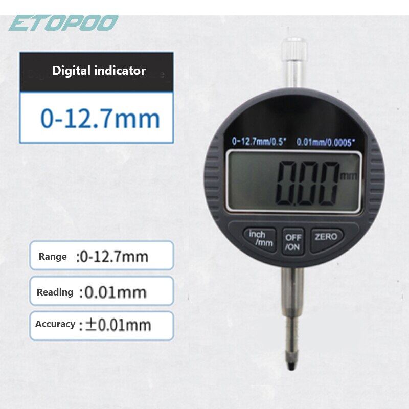 12.7Mm/25.4Mm Digital Depth Gauge Electronic Depth Gauge Depth Dial Indicator, Micrometer Depth Gauge 0-30Mm Round Tip Probe