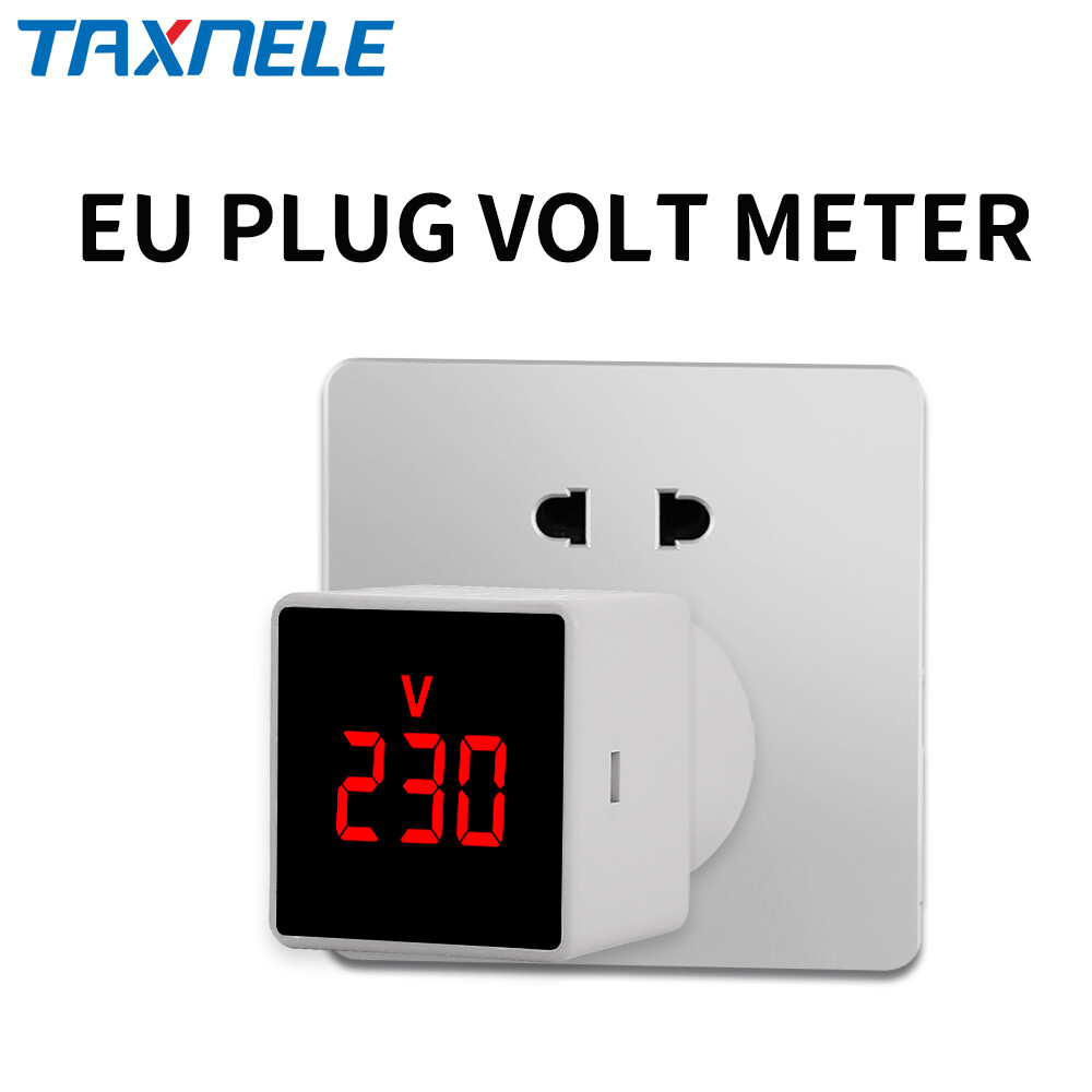 Lcd digital ac voltmeter voltage meter eu plug electric pen meters mini volt test monitor 110vac 220vac panel indicator light