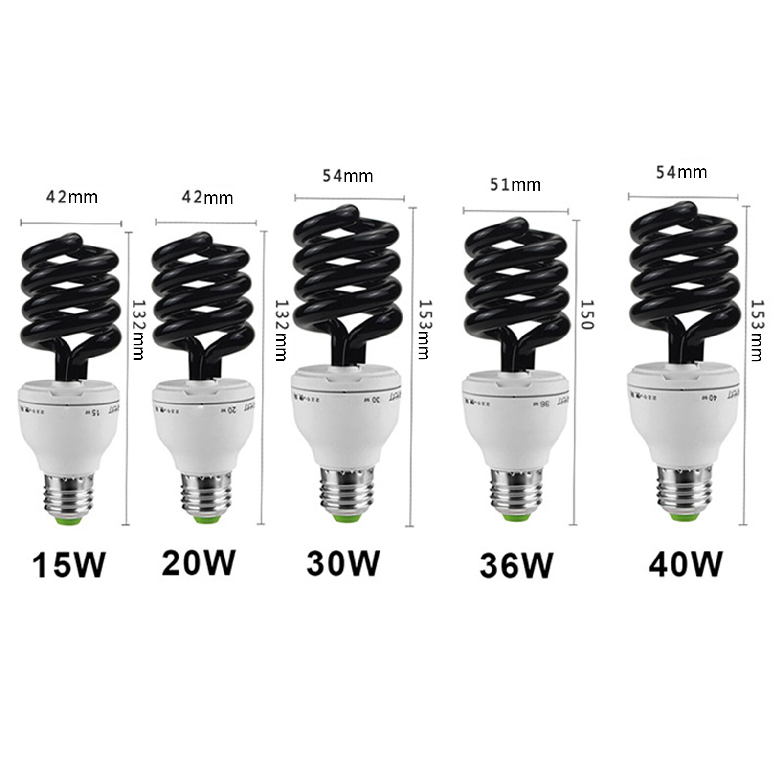 Đèn Bẫy Côn Trùng Terylin, Bóng Đèn Trang Trí 220V Đèn Huỳnh Quang Tia Cực Tím UV Xoắn Ốc Bằng Kim Loại Để Thu Hút Côn Trùng