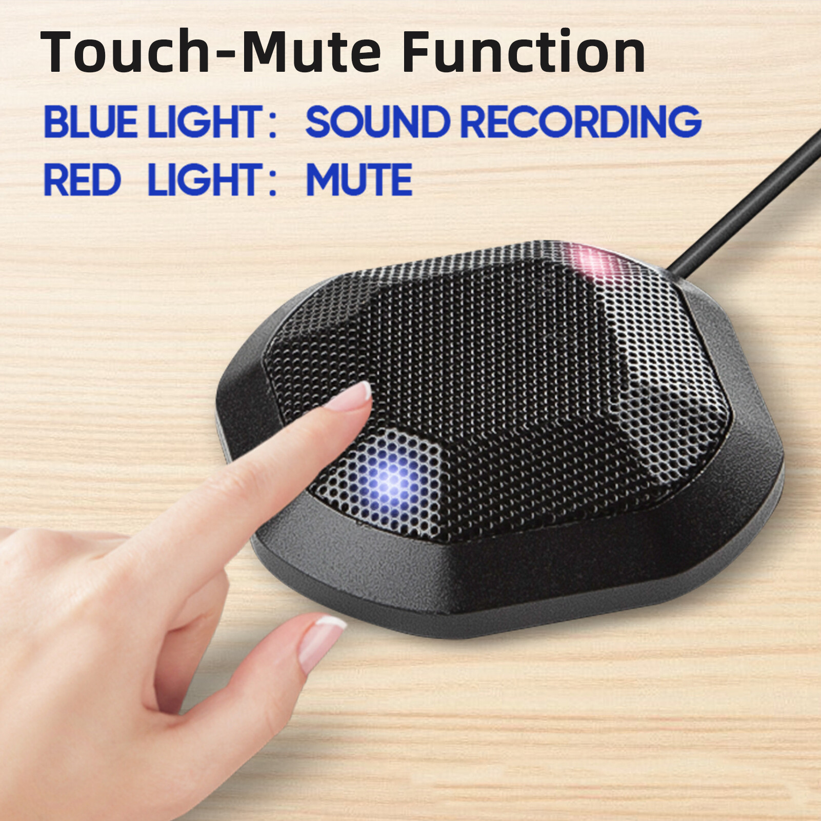 KKmoon Micro Hội Nghị Cắm USB/3.5Mm Tiện Dụng Micro Máy Tính Điện Dung Đa Hướng 360 ° Mic Máy Tính Có Cảm Ứng Tắt Tiếng Cắm Và Phát Tương Thích Với Windows MacOS Cho Máy Tính Xách Tay Trò Chuyện Video Trò Chuyện Trò Chơi Ghi Âm Trực Tuyến Skype