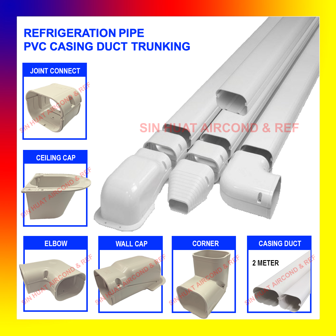 REFRIGERATION PIPE PVC CASING DUCT TRUNKING JOINT CONNECT, CEILING CAP