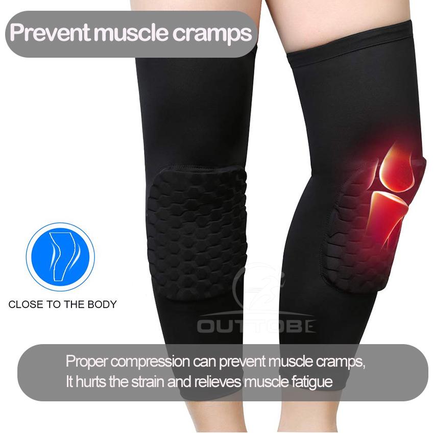 Crashproof Honeycomb Knee Pads - Pair Of Sports Knee Sleeves For Basketball, Running, Support