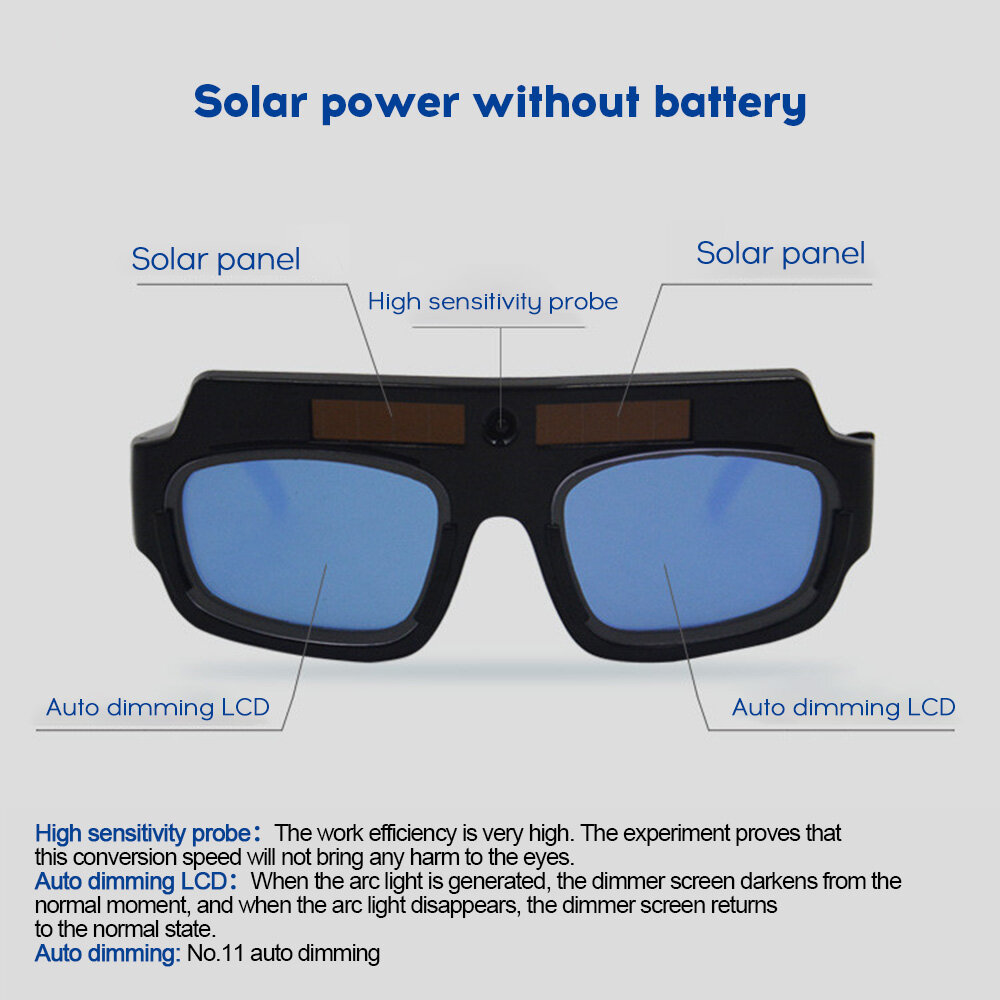 Automatic variable light electric welding glasses welder's strong light and ultraviolet protective goggles