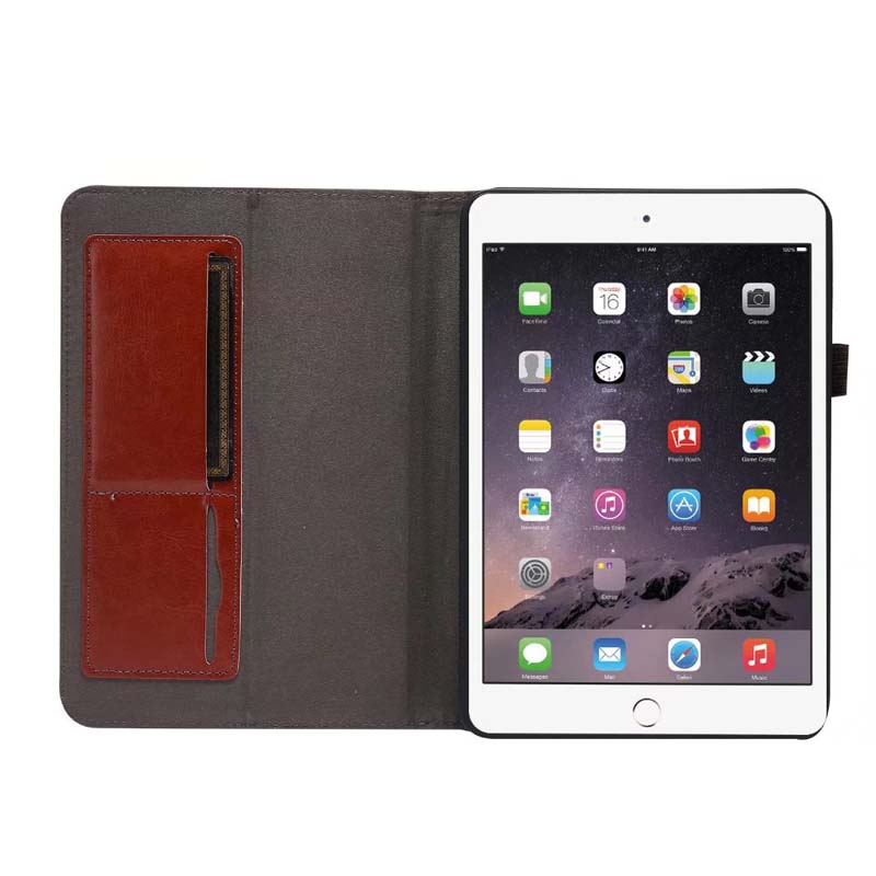 Ốp Da PU Cho iPad Mini 1 2 3 4 5 6 Ốp Chống Rơi Ốp Bảo Vệ IPadMini Mini6 Giá Đỡ Đứng Có Khe Cắm Thẻ