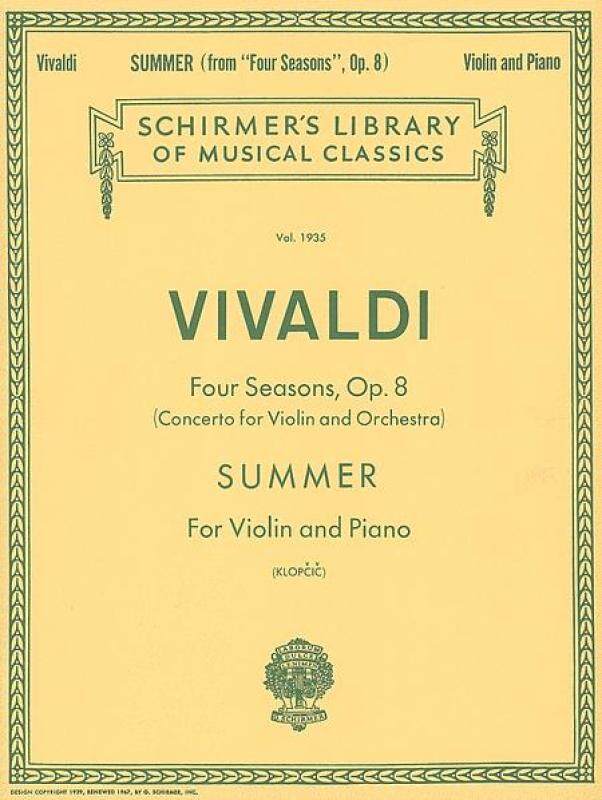Summer Schirmer Library of Classics Volume 1935 Violin and Piano Malaysia