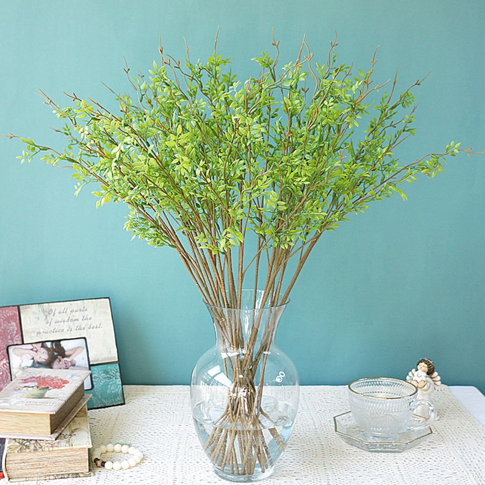 Sanwood® Artificial Flower Realistic Vivid Lively Artificial Three Branches Plant Flower for Home