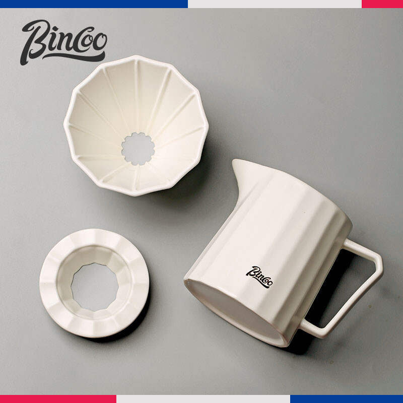 Bincoo Coffee Dripper Coffee Pot Set Chestnut Ceramic Coffee Maker Utensils Household Hand Brew Coffee Set Drip Filter Cup