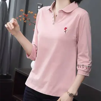 women's polo shirts 3 4 sleeve