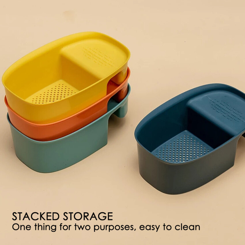 Kitchen Strainer Drain Vegetable Fruit Strainer Basket Suction Cup Sponge Rack Storage Tool Sink Shelf Storage Rack