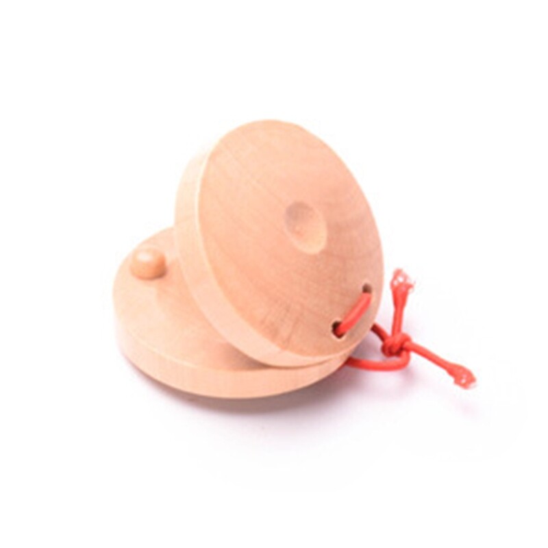 Wooden Castanets Wood Percussion Flamenco Musical Instrument for Kids Children Toddlers Toy Wood Safety