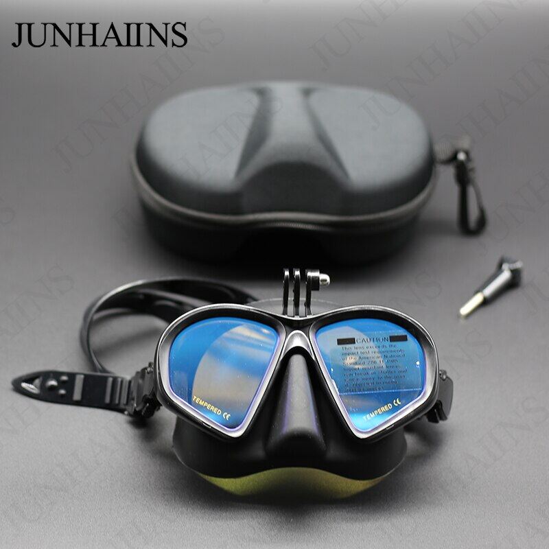 Wet Gopro Mount Low Volume Diving Mask Tempered Glass Freedive Mask J