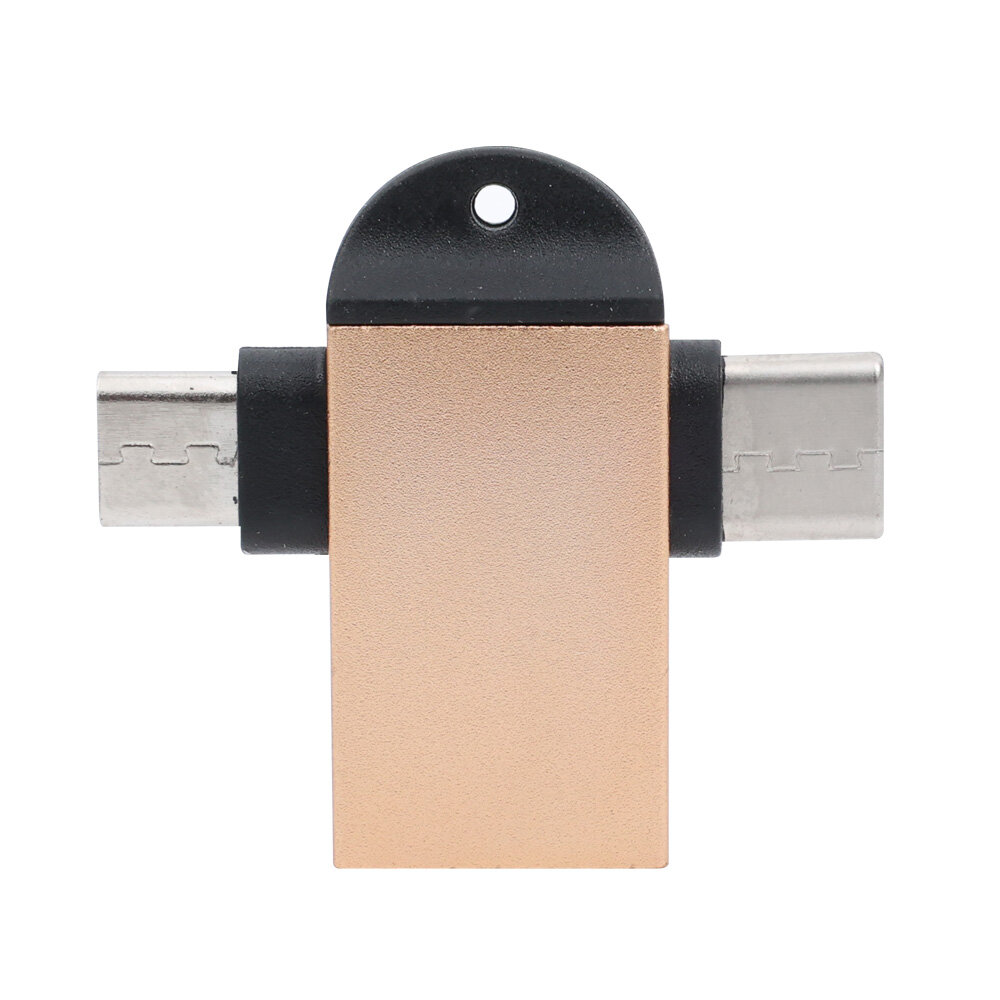 2-in-1 mini usb otg type-c and micro adapter for super speed transfer for phone laptops u disk card reader type c converter