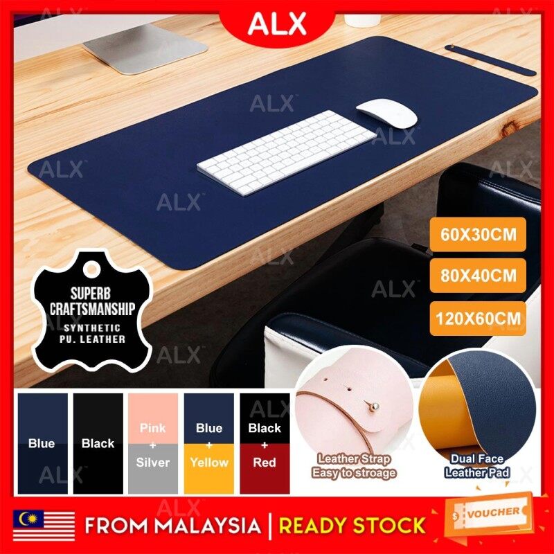 ALX Anti-Slip Dual Face Big Size Desk Pad Keyboard Mousepad Waterproof PU Leather Gaming Mouse Pad Korean Fashion Design Malaysia