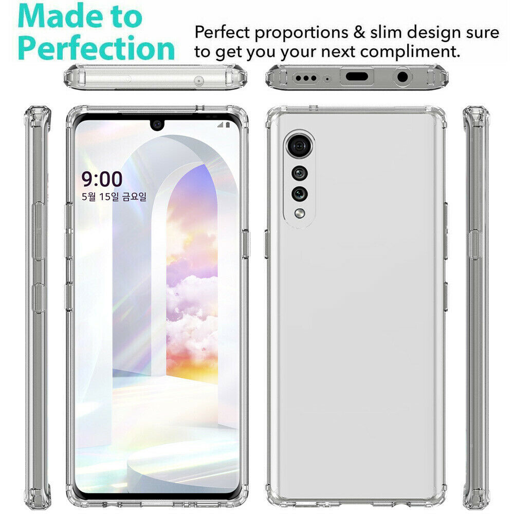 [SONGFUL] For LG Velvet Caseswill Ultra Slim Clear Acrylic Shockproof Bumper Cover Case