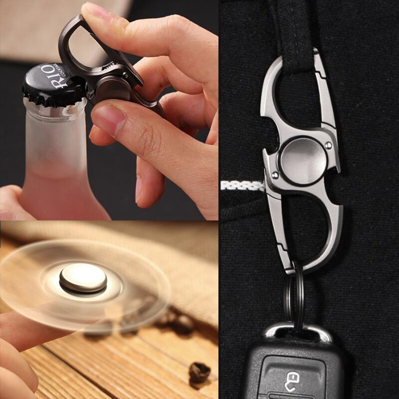 Beer Bottle Opener Key Rings Kitchen Bar Chain Unique Creative Spinner