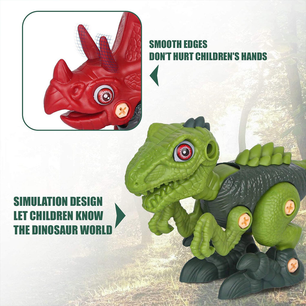 3Pcs DIY Assembling Animal Toys Kids Disassembling Play Kit with Plastic Electric Drill