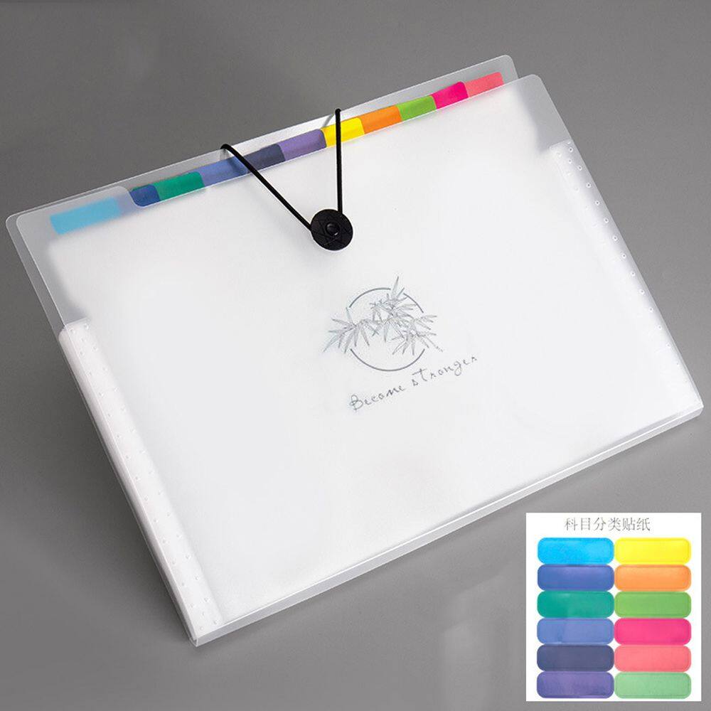 MMLUCK Desk Organizer Waterproof Document Organizer Large-capacity Test Paper Receipt Holder File Storage Bag School Stationery Storage Pocket A4 File Folder Organ Bag Ticket Holder Document Bag
