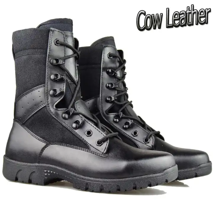 black lace up army boots