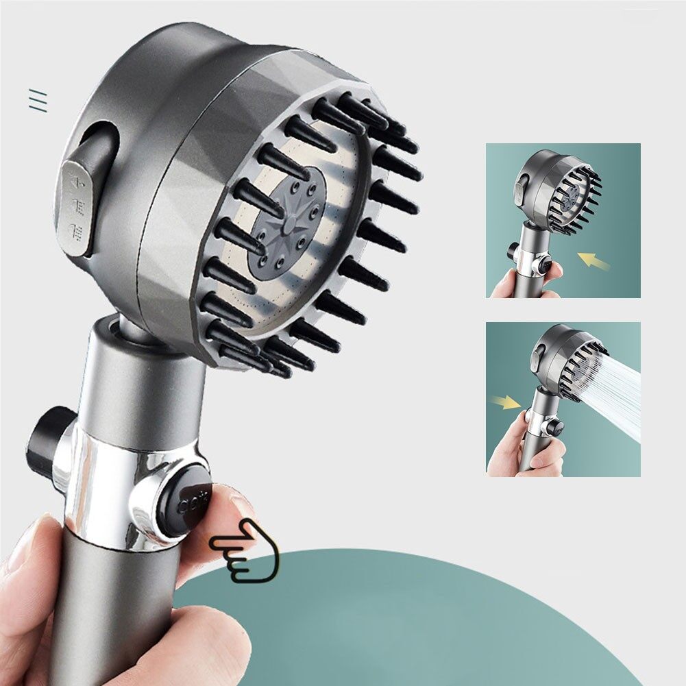 4 In 1 Shower Head Massage Shower 3 Modes High Pressure Water Saving Rain Shower Head
