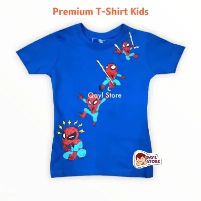 Premium T-Shirt Kids (1-12Y) for Boy Girl Tops Tees Children Clothing / Baju Tshirt Kanak Kanak Lelaki Perempuan 100% Cotton (180 gsm)