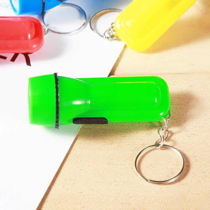 mini flashlight strong light flashlight plastic torch household lighting tool for emergency outdoor with key circle portable to carry