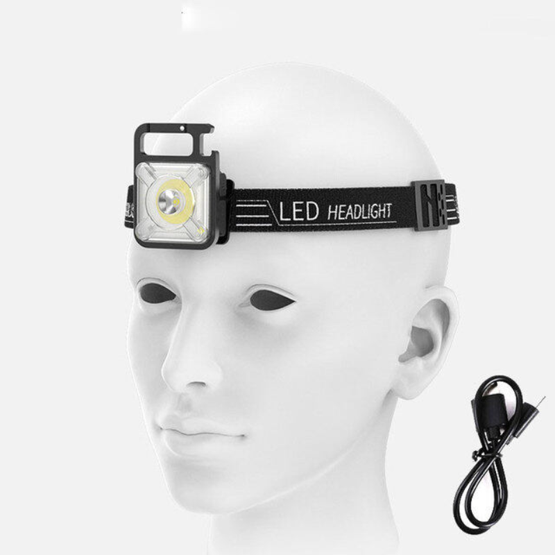 New Keychain Light Mini Working LED Flashlight Usb Rechargeable COB Outdoor Camping Small Emergency Cap Clip Light