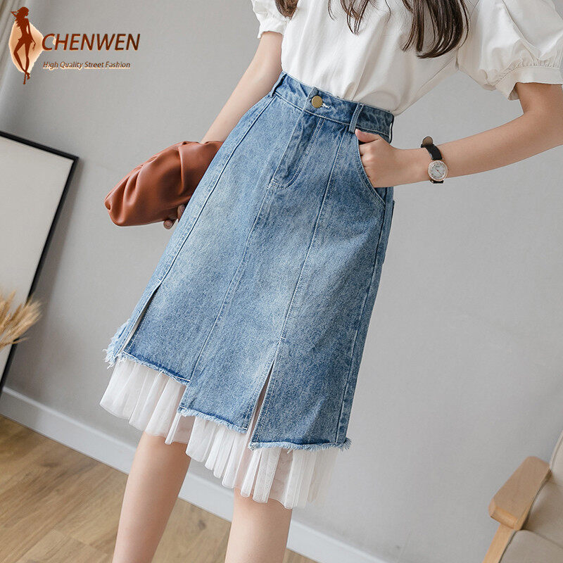 CHENWEN 2021 New Chic High Waist Midi 