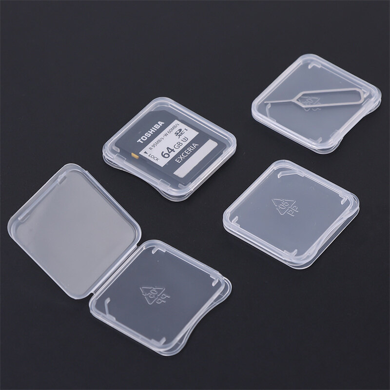 10/5/1pcs Clear Plastic SD Card Case Holder Box Micro SD TF Card Reader Storage Boxes Transparent Memery Card Box Protector