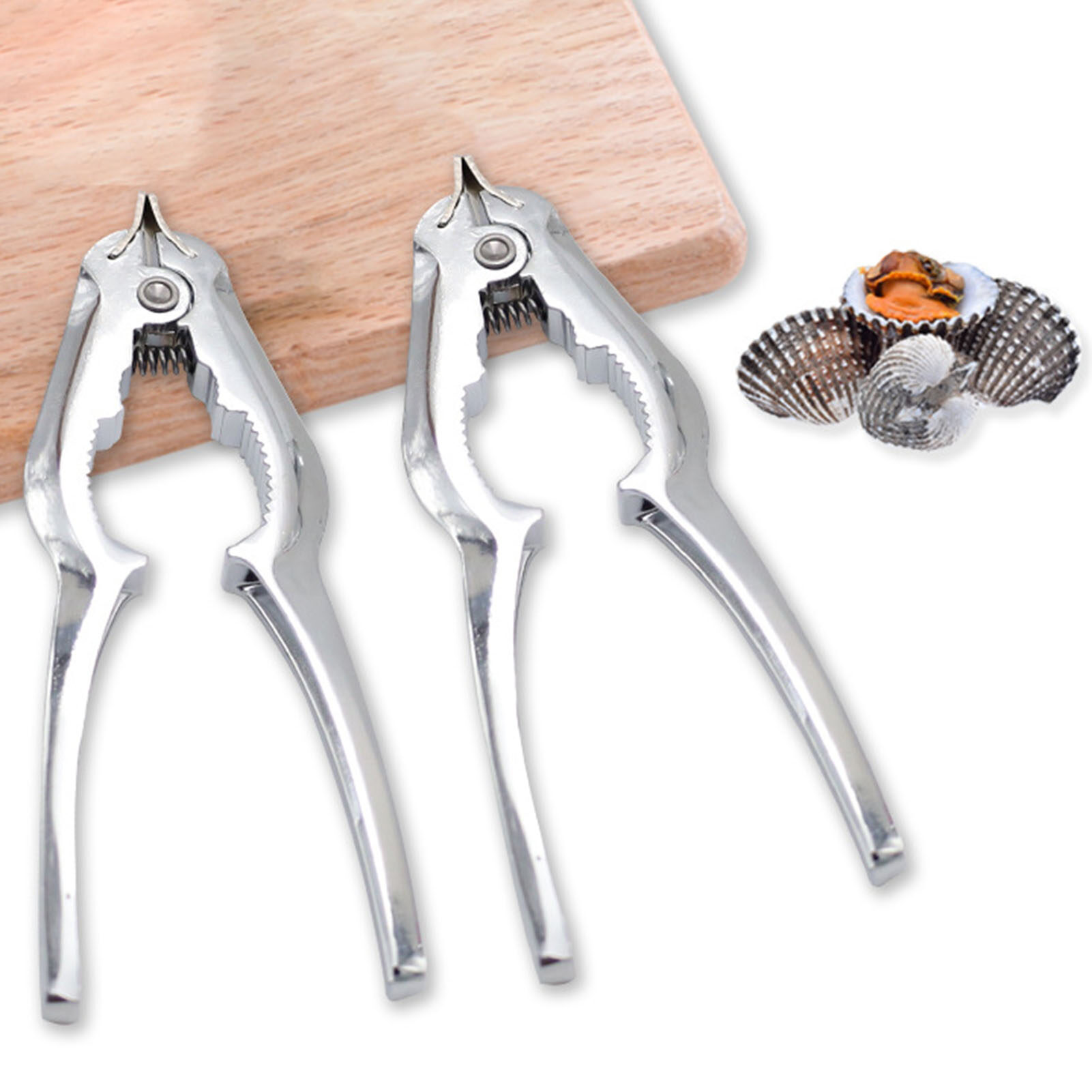 Sanwood® Crab Cracker Labor Saving Automatic Rebound Spring Design Mirror Polished Non-slip Multi-functional Zinc Alloy Lever Handle Seafood Clamp Restaurant Supplies Crab Cracker Automatic