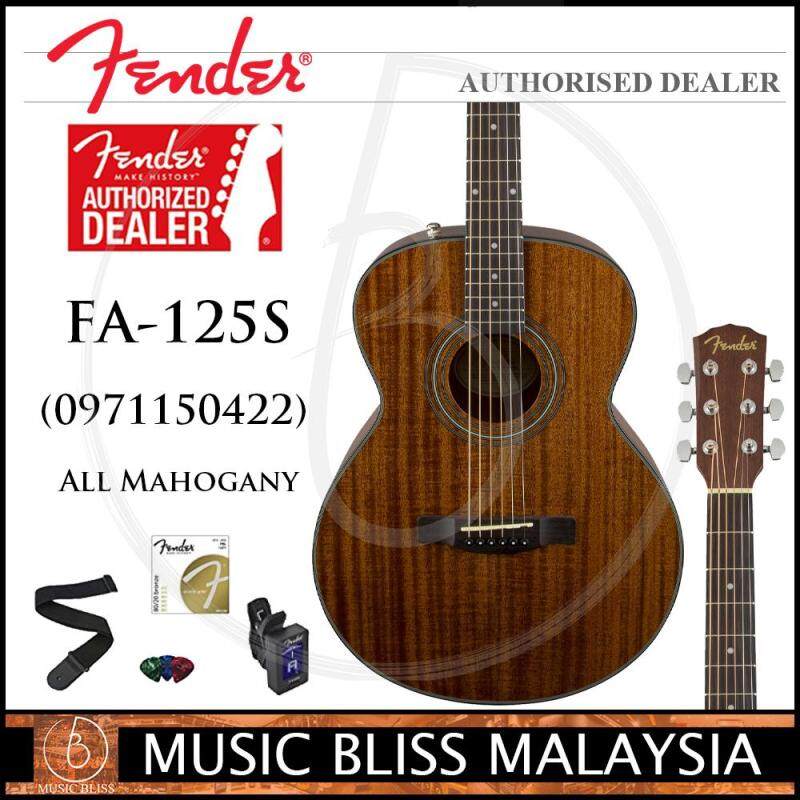Fender FA-125S Folk Acoustic Guitar Pack, All Mahogany (FA125S) Malaysia