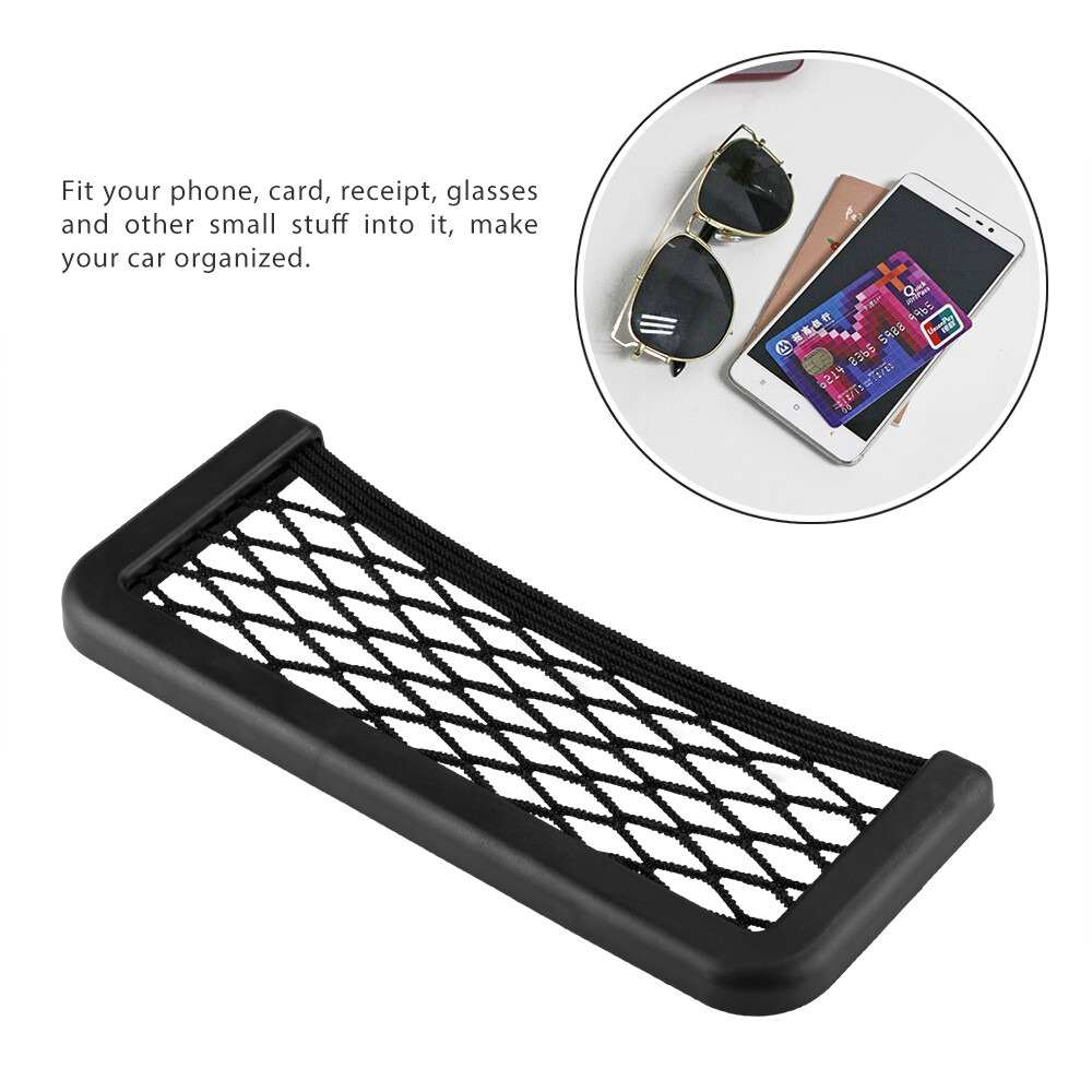 Phổ xe nhỏ mép ghế trở lại lưu trữ túi lưới túi dây rút túi lưới tổ chức Stick-On cho túi xách xe lưu trữ túi lưới sắp xếp cho xe hơi phụ kiện nội thất xe ô tô