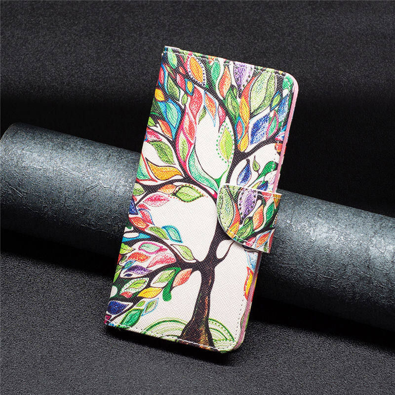 Painted leather case for iphone 15 14 13 12 pro max mini 15 plus iphone 7 8 plus se 2020 2022 case flip cover wallet stand phone cases