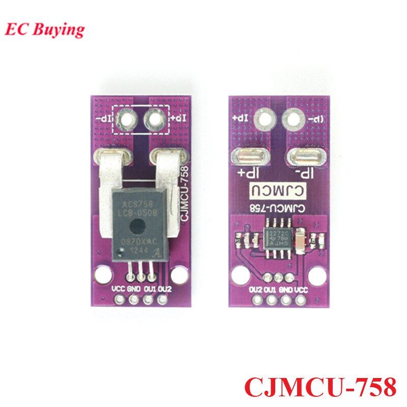 Acs758 current module linear hall current sensor cjmcu-758 acs758lcb-050b-pff-t current detection 3-5v environmental protection