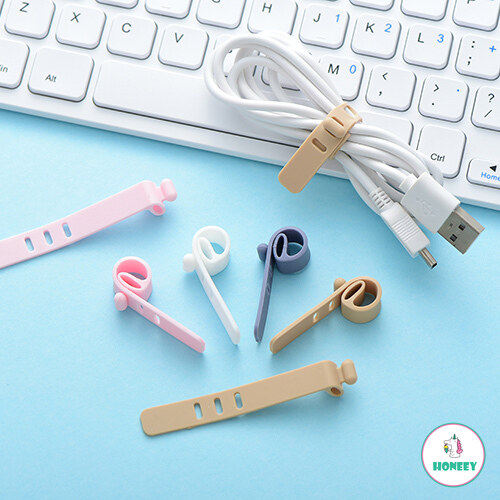 4pcs Cable Organizer Holder Charging Cable Winder Silicone Clamp USB Charger Cable Protector Mini Accessories
