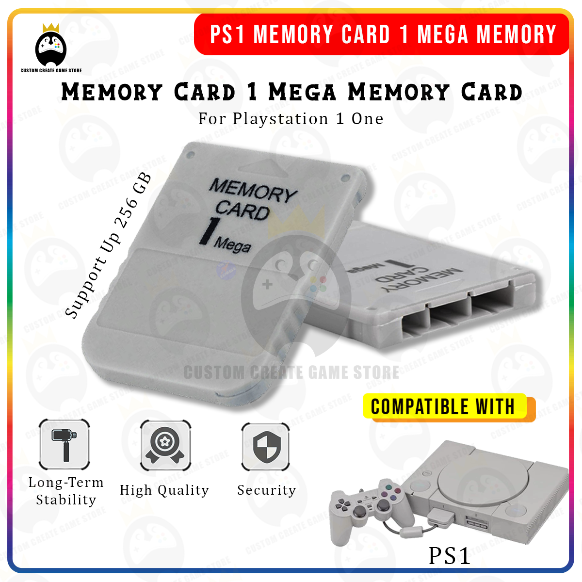 FancyswES8eety Tarjeta de Memoria PS1 1 Tarjeta de Memoria Mega para Playstation 1 Un Juego de PS1 PSX Útil Práctico Asequible Blanco 1M 1MB 