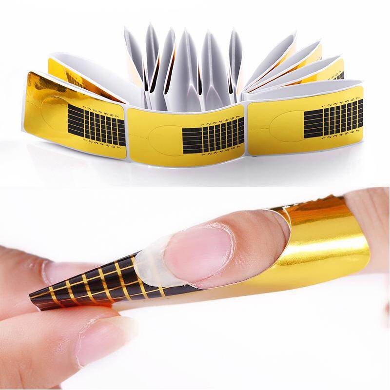 Ur sugar 20/100pcs french nail form sticker uv gel nail art extension guide stencil tools salon nails diy styling transparent form