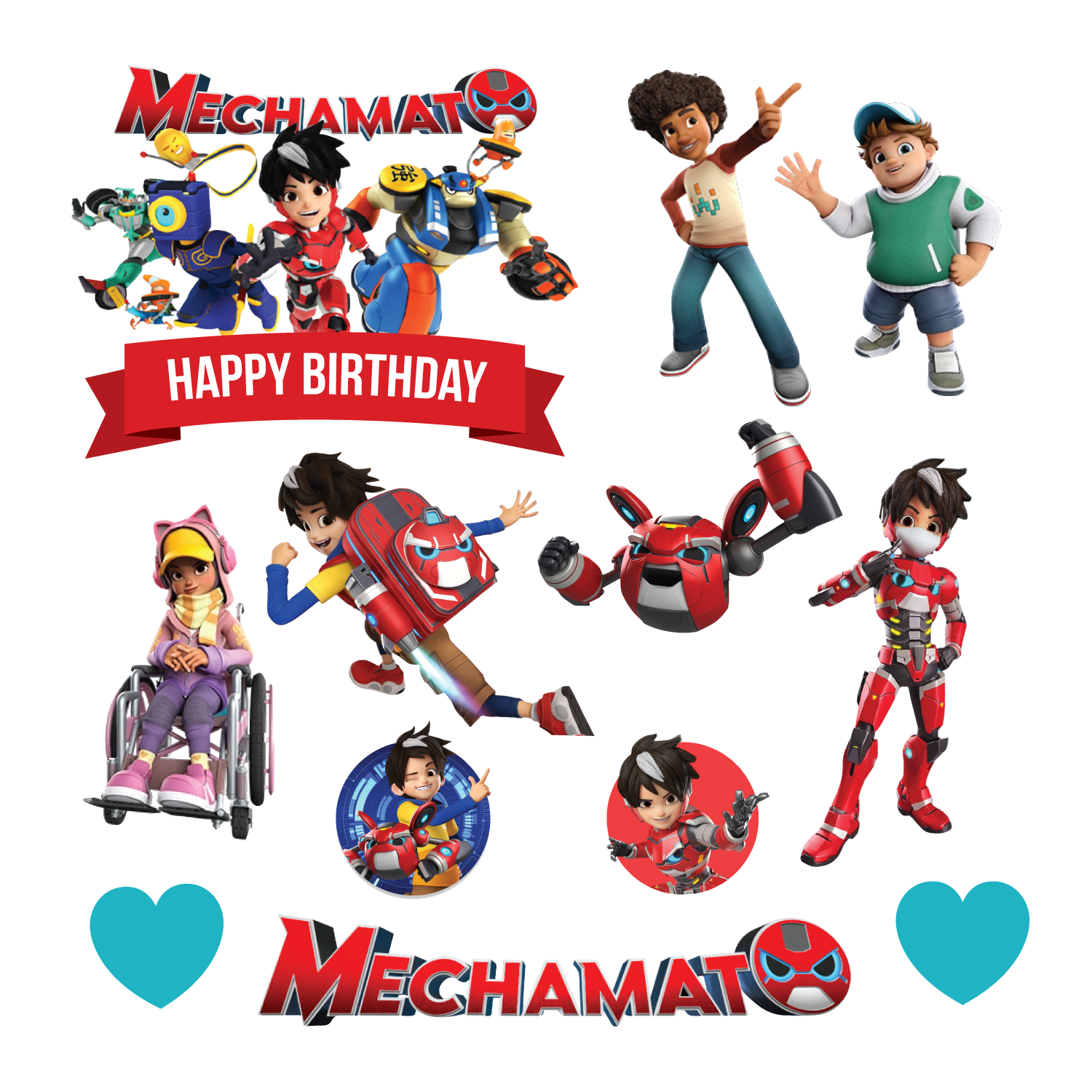 Mechamato Cake Topper Cupcake Topper Deco Paper Birthday Topper Kek