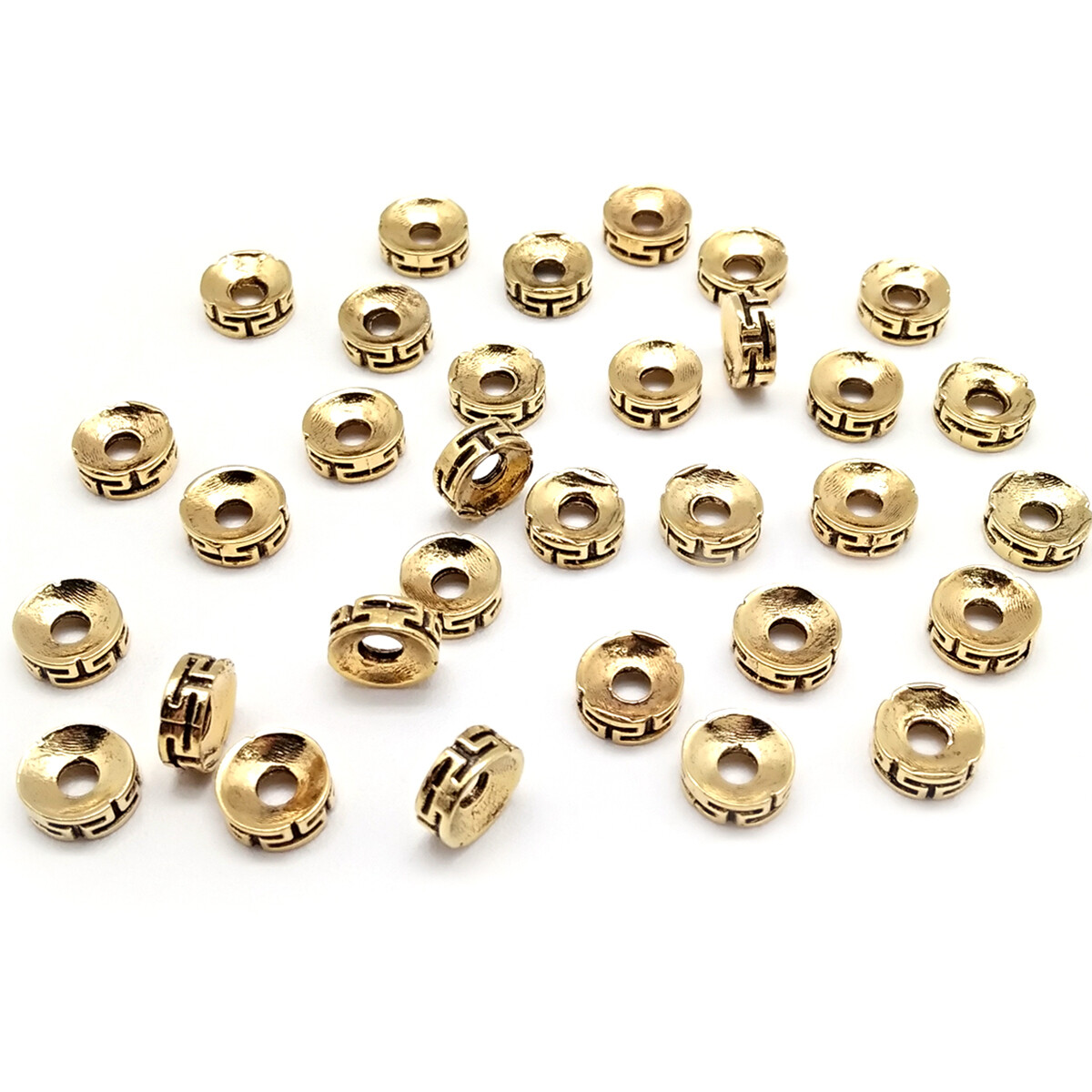 30pcs/Bag Zinc Alloy Spacers Beads Antique Gold/Silver Charms For Men Women DIY Necklace Bracelet Jewelry Metal Accessories