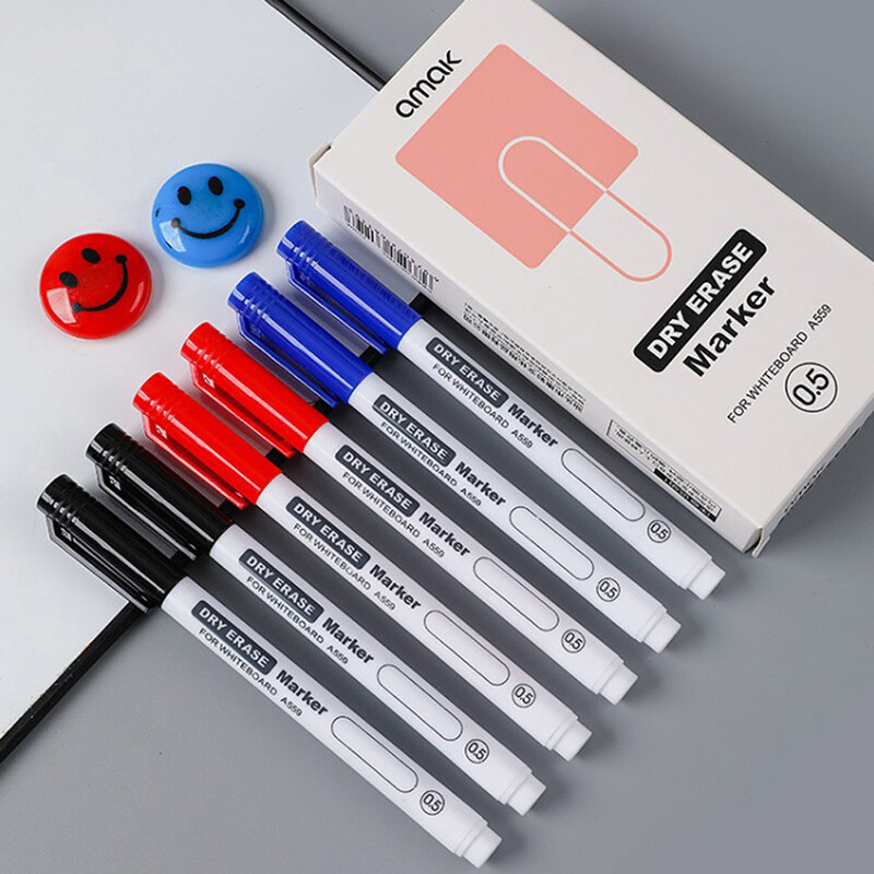 Behoo Erasable whiteboard pen extremely thin 0.5MM dry erasing pen office examination waterproof marker pen
