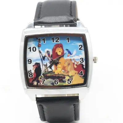 Cartoon Children Lion King Watch Fashion Lovely Cute Kids Watches for Student Boy Girl Leather Sports Clock saat