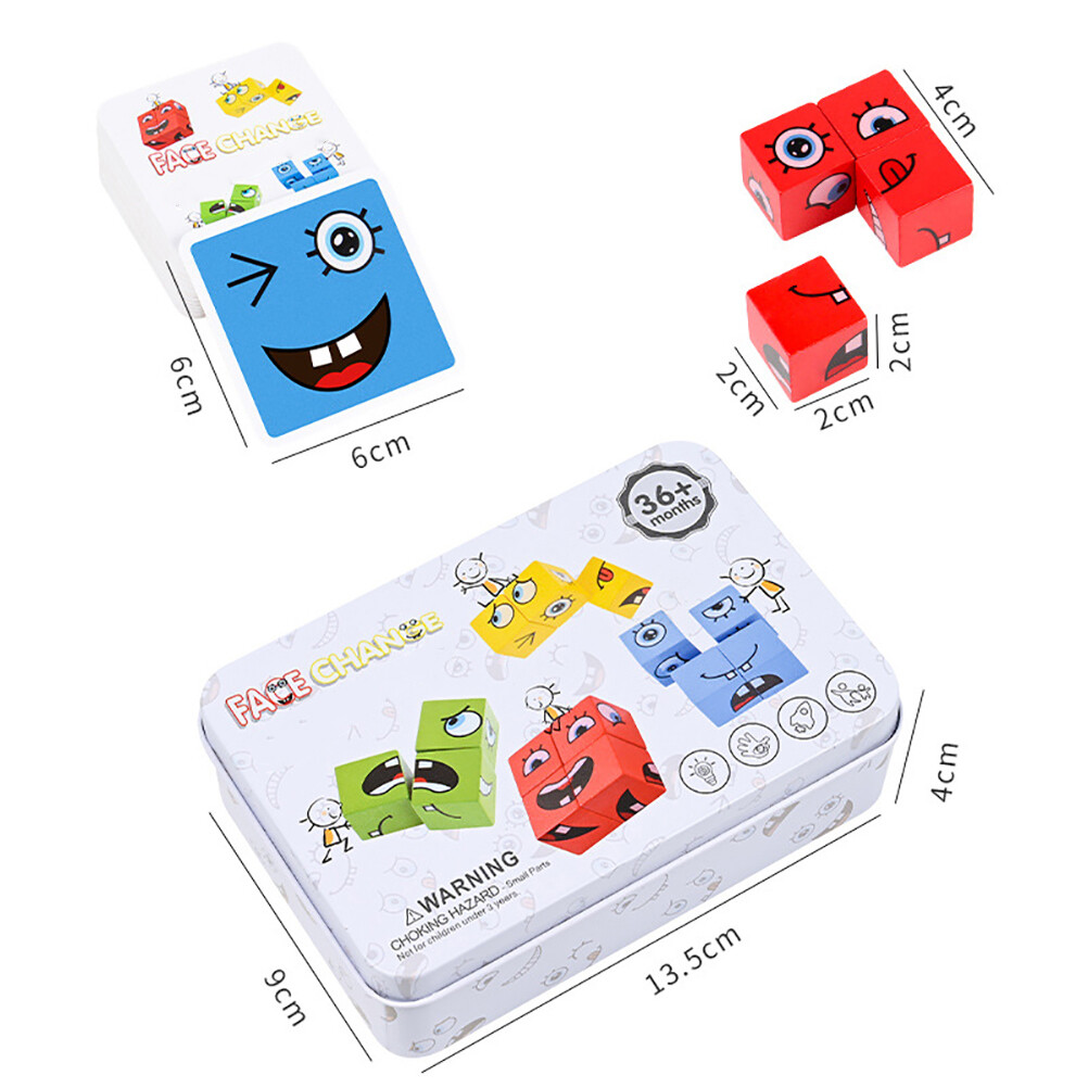 【Youer】Kids Educational Toys Emotion Change  Expressions Puzzles Cube Table Games