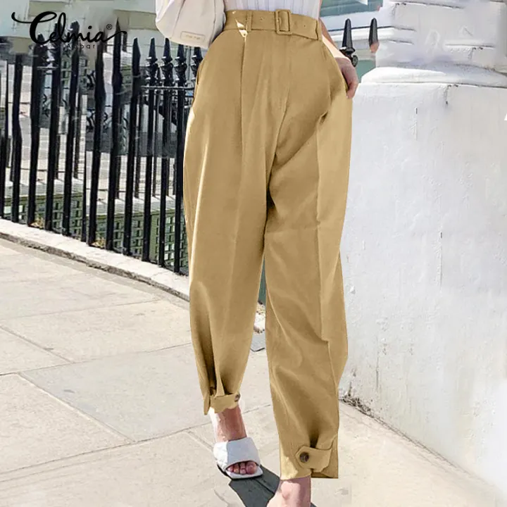 High waisted straight leg work pants Clearance