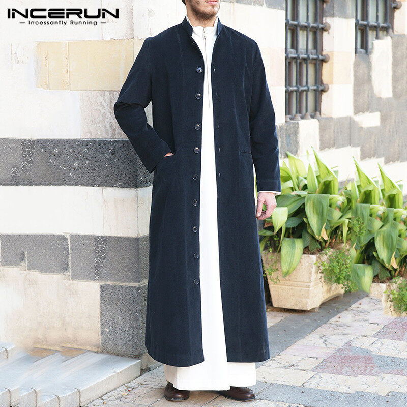 [จัดส่งฟรี] HijabFab INCERUNชายมุสลิมเสื้อผ้าแขนยาวซาอุดิอาหรับKaftanเสื้อJubba Caftan Outwears