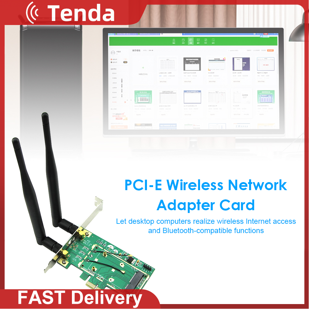 Mini PCI Express to Desktop PCIe Adapter Card Wireless Network Card WiFi Bluetooth-compatible Converter with 2 Antenna